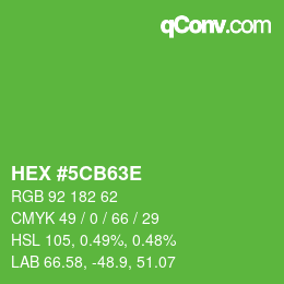 Color code: HEX #5CB63E | qconv.com