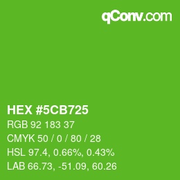 Código de color: HEX #5CB725 | qconv.com