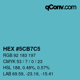 Color code: HEX #5CB7C5 | qconv.com
