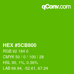 颜色代码: HEX #5CB800 | qconv.com