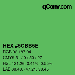 カラーコード: HEX #5CBB5E | qconv.com