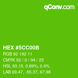 Color code: HEX #5CC00B | qconv.com