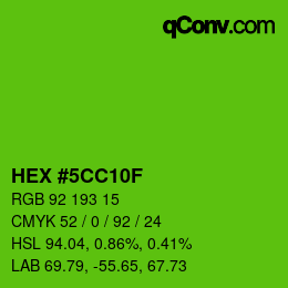 Color code: HEX #5CC10F | qconv.com