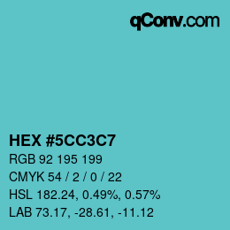Color code: HEX #5CC3C7 | qconv.com