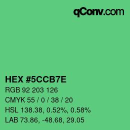Color code: HEX #5CCB7E | qconv.com