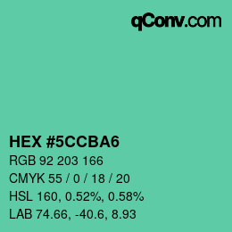 Color code: HEX #5CCBA6 | qconv.com