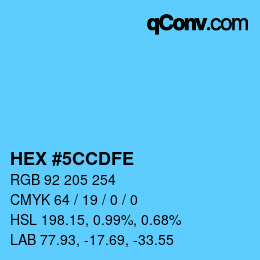 Color code: HEX #5CCDFE | qconv.com