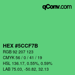 Color code: HEX #5CCF7B | qconv.com