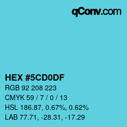Color code: HEX #5CD0DF | qconv.com