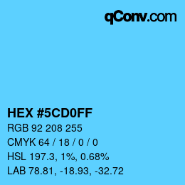 Color code: HEX #5CD0FF | qconv.com