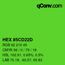 颜色代码: HEX #5CD22D | qconv.com
