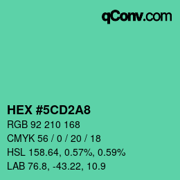 Color code: HEX #5CD2A8 | qconv.com
