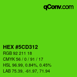 Color code: HEX #5CD312 | qconv.com