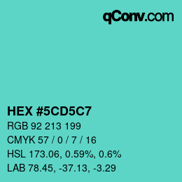 Color code: HEX #5CD5C7 | qconv.com