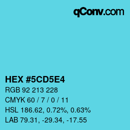 Color code: HEX #5CD5E4 | qconv.com