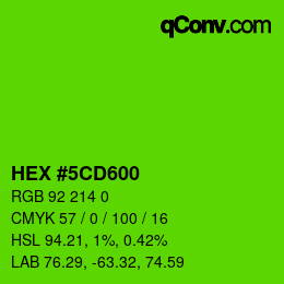 颜色代码: HEX #5CD600 | qconv.com