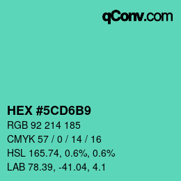 Color code: HEX #5CD6B9 | qconv.com