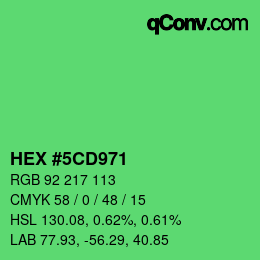 Color code: HEX #5CD971 | qconv.com