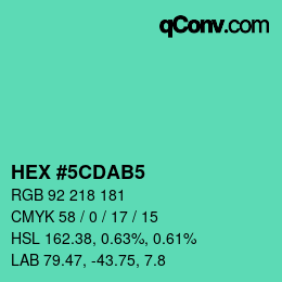 Color code: HEX #5CDAB5 | qconv.com