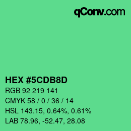 Color code: HEX #5CDB8D | qconv.com
