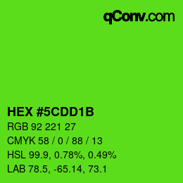Color code: HEX #5CDD1B | qconv.com