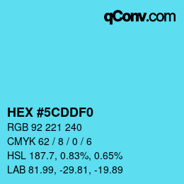 颜色代码: HEX #5CDDF0 | qconv.com