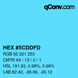 Color code: HEX #5CDDFD | qconv.com
