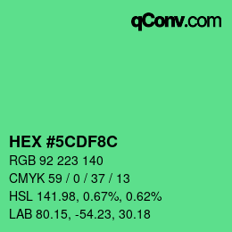 Color code: HEX #5CDF8C | qconv.com