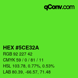Farbcode: HEX #5CE32A | qconv.com
