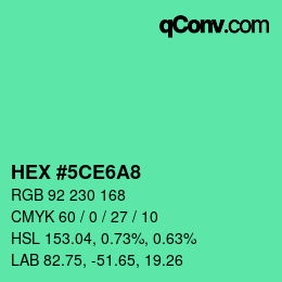 颜色代码: HEX #5CE6A8 | qconv.com