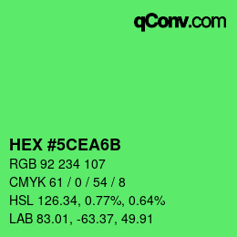 Color code: HEX #5CEA6B | qconv.com