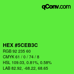 Color code: HEX #5CEB3C | qconv.com