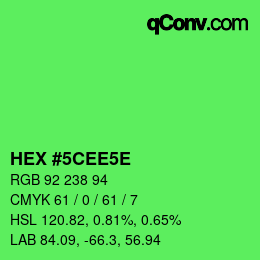 Código de color: HEX #5CEE5E | qconv.com
