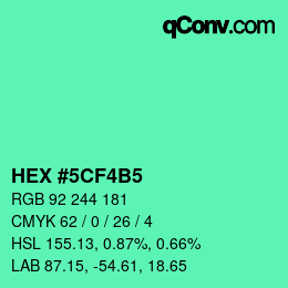 Color code: HEX #5CF4B5 | qconv.com