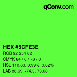 Color code: HEX #5CFE3E | qconv.com