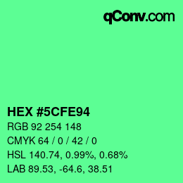 Color code: HEX #5CFE94 | qconv.com