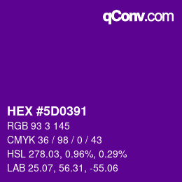 Color code: HEX #5D0391 | qconv.com