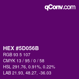 Color code: HEX #5D056B | qconv.com