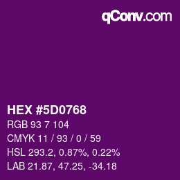 Color code: HEX #5D0768 | qconv.com