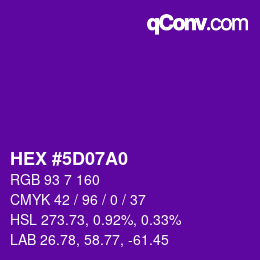 Color code: HEX #5D07A0 | qconv.com