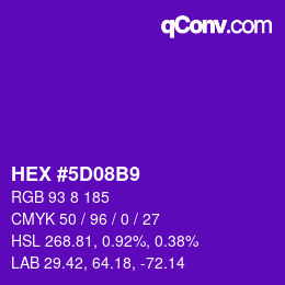 Farbcode: HEX #5D08B9 | qconv.com