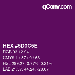 Farbcode: HEX #5D0C5E | qconv.com