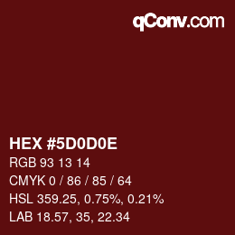 Color code: HEX #5D0D0E | qconv.com