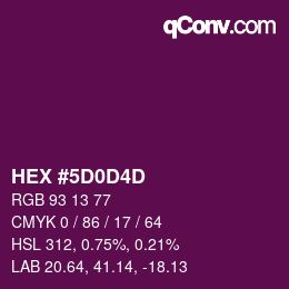 颜色代码: HEX #5D0D4D | qconv.com