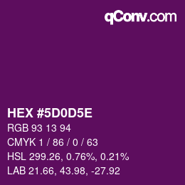 Color code: HEX #5D0D5E | qconv.com