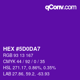 Color code: HEX #5D0DA7 | qconv.com