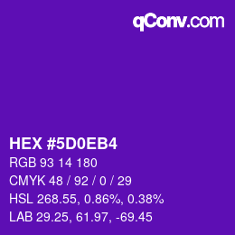 Color code: HEX #5D0EB4 | qconv.com