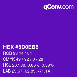 Color code: HEX #5D0EB8 | qconv.com