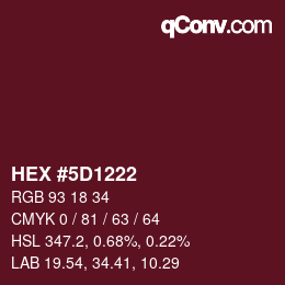 Color code: HEX #5D1222 | qconv.com