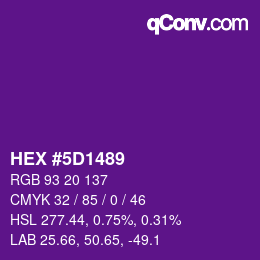 Color code: HEX #5D1489 | qconv.com